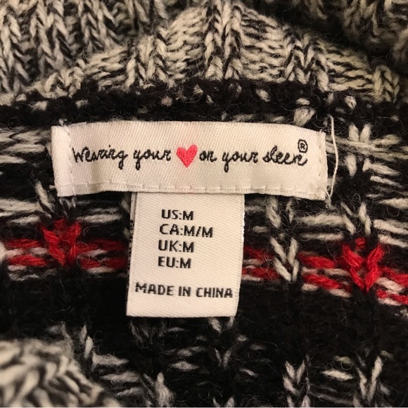 Christmas Sweater Reindeer Wool Size Medium - Picture 8 of 9